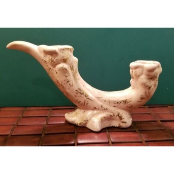 Vintage Mid Century Two-Tiered Asymmetrical Double Ceramic Candle Holder - Picture 4 of 6